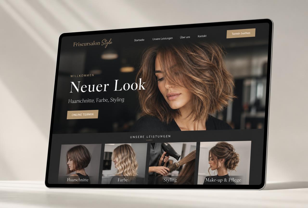 Demo-Website Mockup: Friseur Website