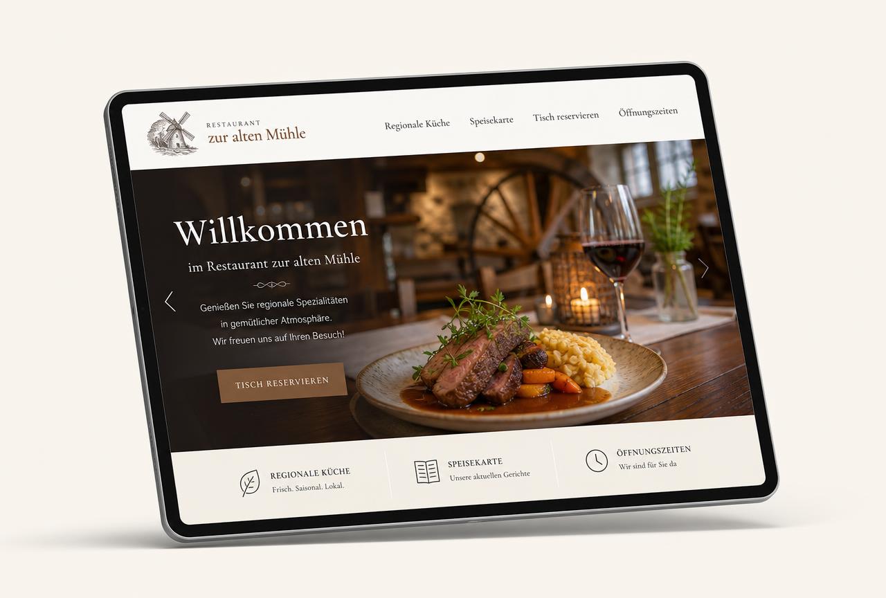 Demo-Website Mockup: Restaurant Website